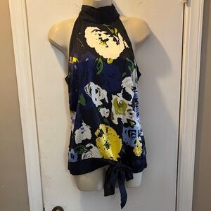 Vintage Cache Medium Silk Floral Halter Neck Top 26-093-1